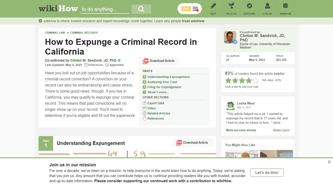 How to Expunge a Criminal Record in California (with Pictures) - wikiHow