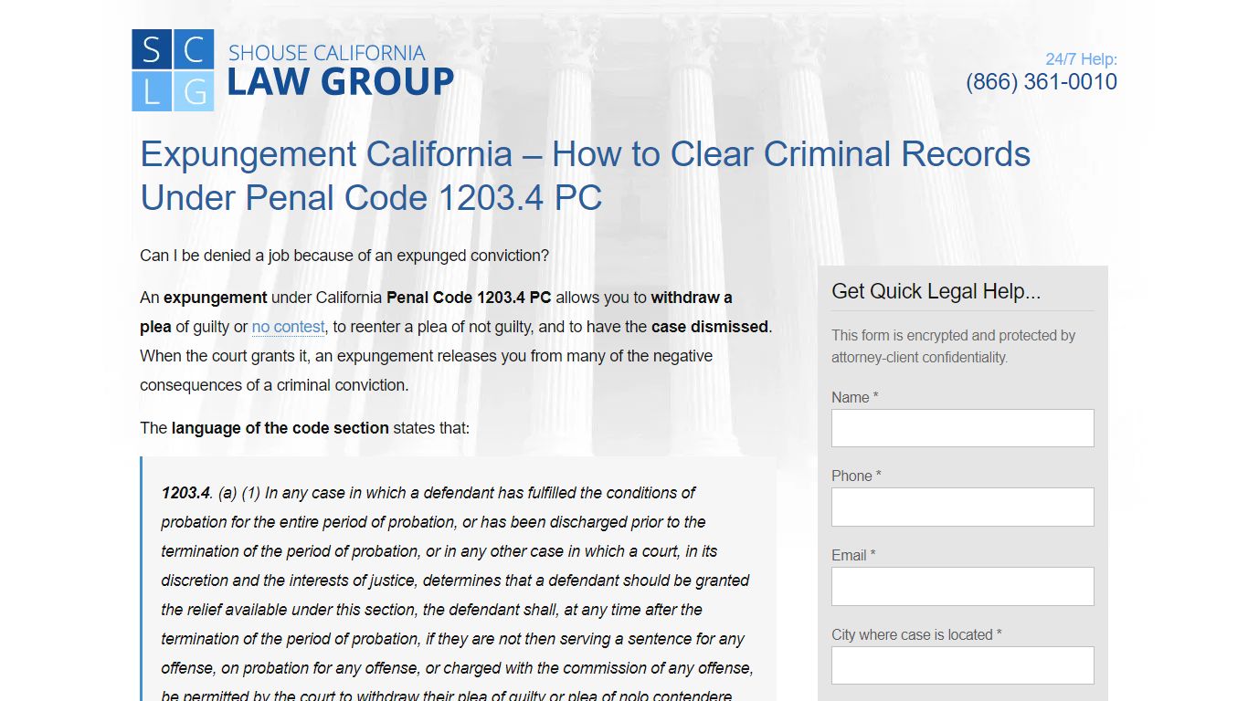 Expungement California - How to do it - Penal Code 1203.4 PC