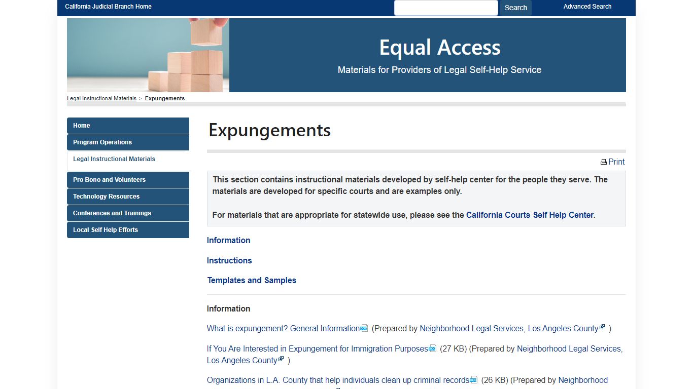 Expungements - equalaccess - California